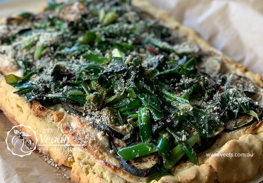 marinated-zucchini-galette.jpg Marinated Zucchini, Spring onions and Corn bread Galette with Cashew Mascarpone and Sprinkle