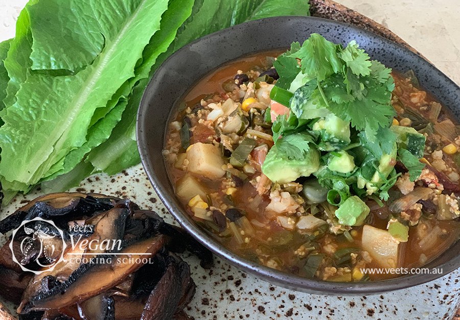 mexican-millet-chilli-main.jpg Mexican Millet Chilli with Avocado and Cucumber Salsa